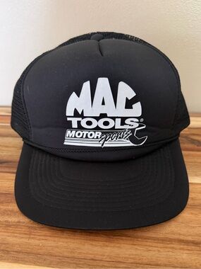Vintage MAC TOOLS MOTORSPORTS Black Trucker SnapBackHat
